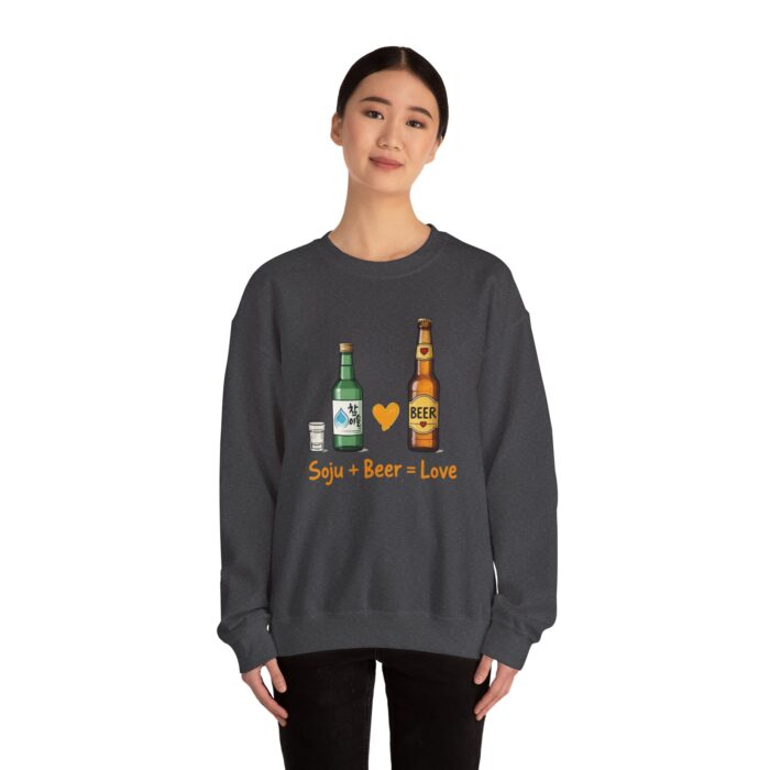 Soju + Beer = Love Unisex Heavy Blend™ Crewneck Sweatshirt - Image 40