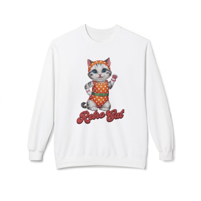 Retro Cat Unisex Midweight Softstyle Fleece Crewneck Sweatshirt