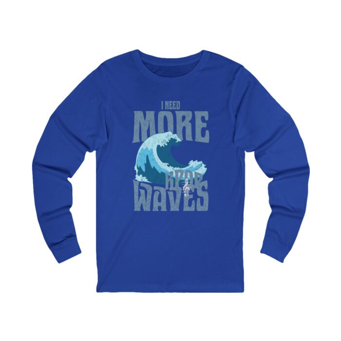 I Need More Waves Long Sleeve Tee - Surfing T-Shirt for Ocean Lovers - Image 3