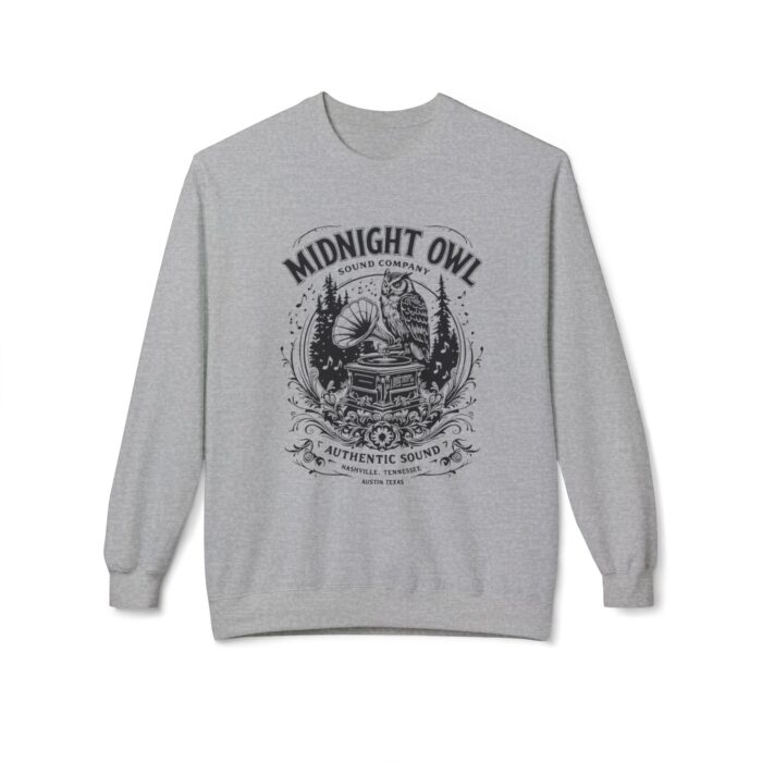 Midnight Owl Unisex Midweight Softstyle Fleece Crewneck Sweatshirt - Image 9
