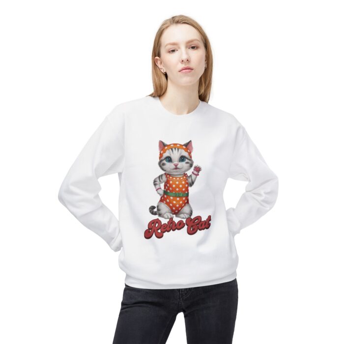Retro Cat Unisex Midweight Softstyle Fleece Crewneck Sweatshirt - Image 3