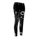 Black and White Flower Women's Cut & Sew Casual Leggings (AOP)