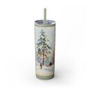 A tall pine tree Skinny Tumbler with Straw, 20oz