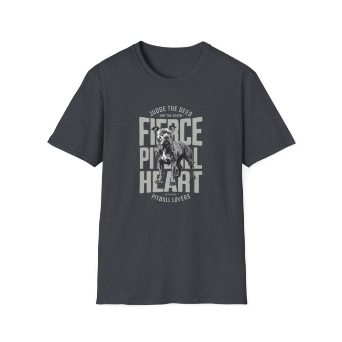 Fierce pitbull heart Unisex Softstyle T-Shirt - Image 17