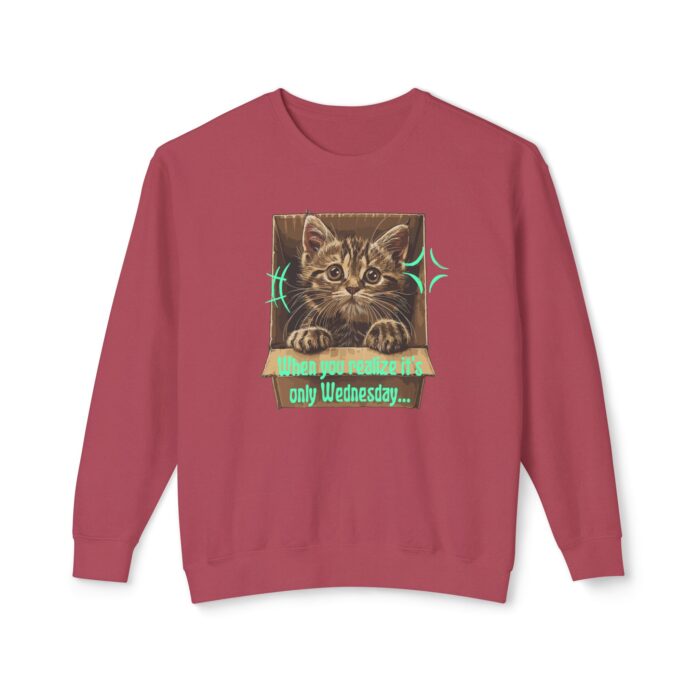 When you realize it's only Wednesday! Unisex Lightweight Crewneck Sweatshirt - Image 25