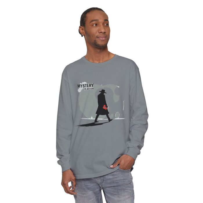 Mystery in motion Unisex Garment-dyed Long Sleeve T-Shirt - Image 11