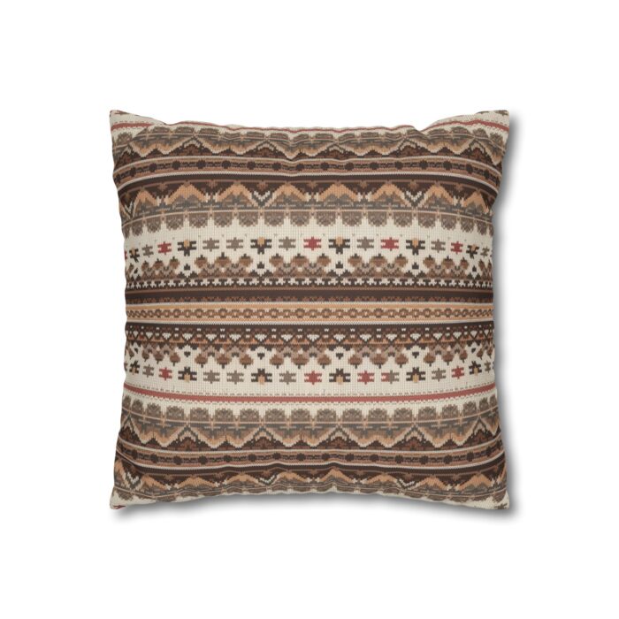Warm Nordic Knit  Faux Suede Square Pillowcase - Image 3