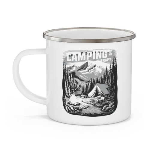 Camping is my therapy Enamel Camping Mug