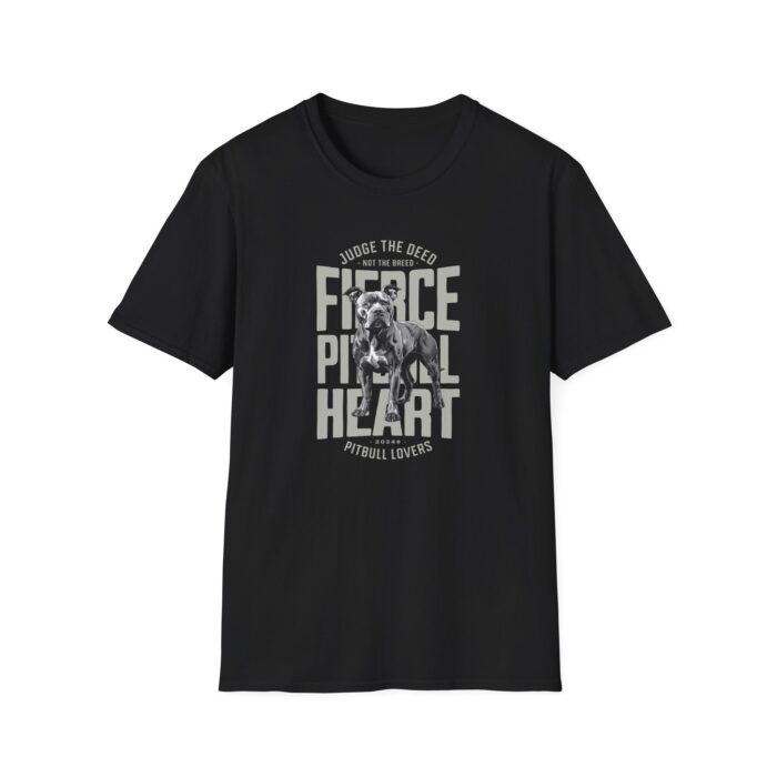 Fierce pitbull heart Unisex Softstyle T-Shirt - Image 5