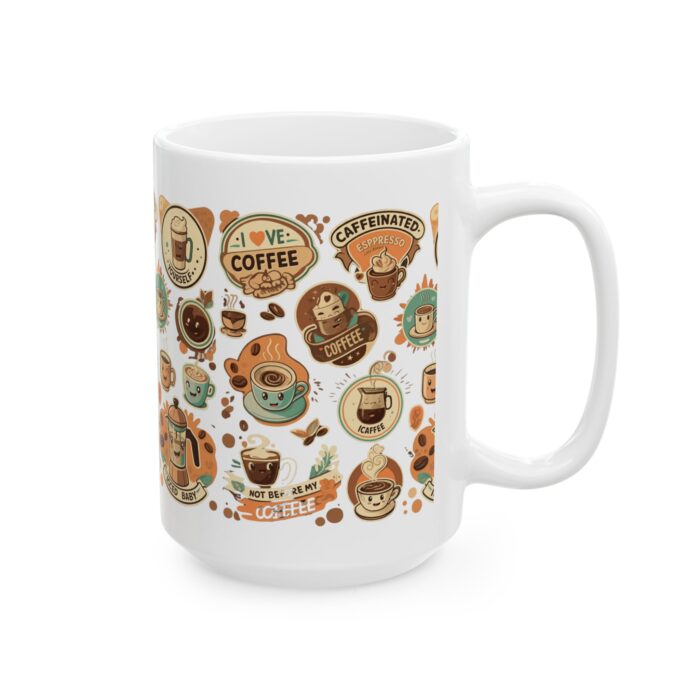 Coffee Stickers Ceramic Mug, (11oz, 15oz) - Image 8