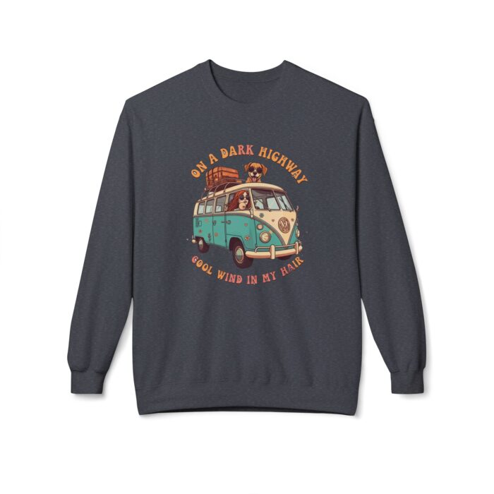 On a dark highway Unisex Midweight Softstyle Fleece Crewneck Sweatshirt - Image 9