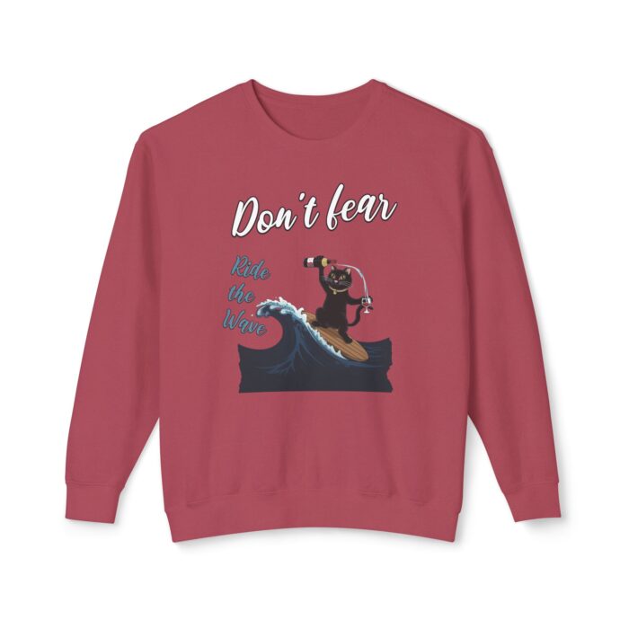 Ride with wave Unisex Lightweight Crewneck Sweatshirt - Image 25