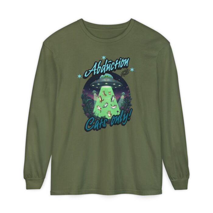 Abduction cats only! Unisex Garment-dyed Long Sleeve T-Shirt - Image 37