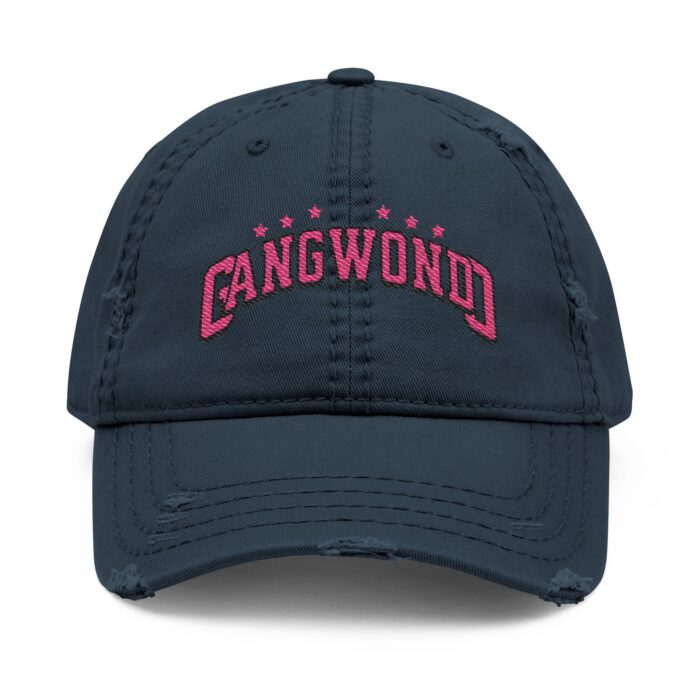 Korea Gangwondo Distressed Dad Hat with Embroidery - Image 9
