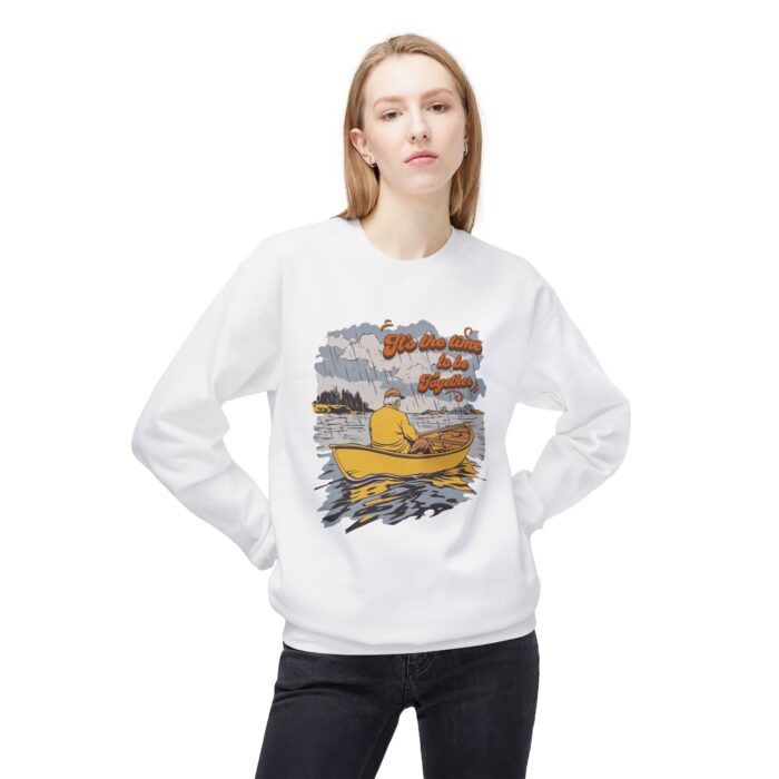 Time to be together Unisex Midweight Softstyle Fleece Crewneck Sweatshirt - Image 3