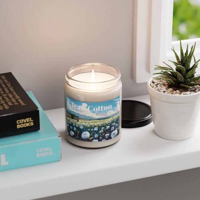 Clean cotton Scented Soy Candle, 9oz - Image 4