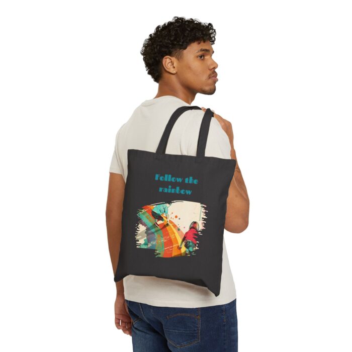 Follow the rainbow! Cotton Canvas Tote Bag - Image 7