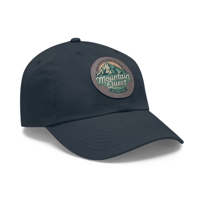 Where Mountains Meet Your Spirit Dad Hat with Leather Patch (Round) - Image 22