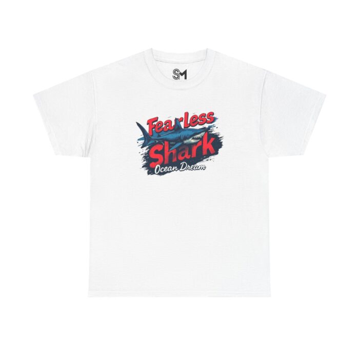 "meta_description": "Fearless Shark Unisex Tee: the essential heavy cotton staple for casual fashion.",