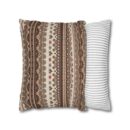 Warm Nordic Knit  Faux Suede Square Pillowcase