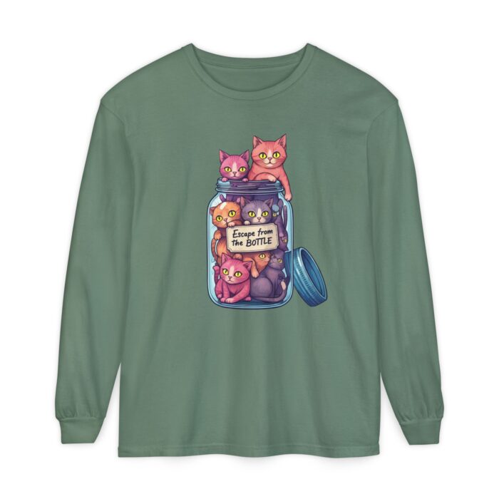 Escape from the bottle Unisex Garment-dyed Long Sleeve T-Shirt - Image 49