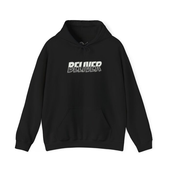 "meta_description": "Stay warm with the Believer Unisex Hoodie - plush, soft, and perfect for cold days.",