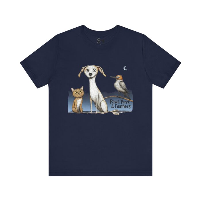 Paws purrs and feathers Unisex Jersey Short Sleeve Tee - Image 17