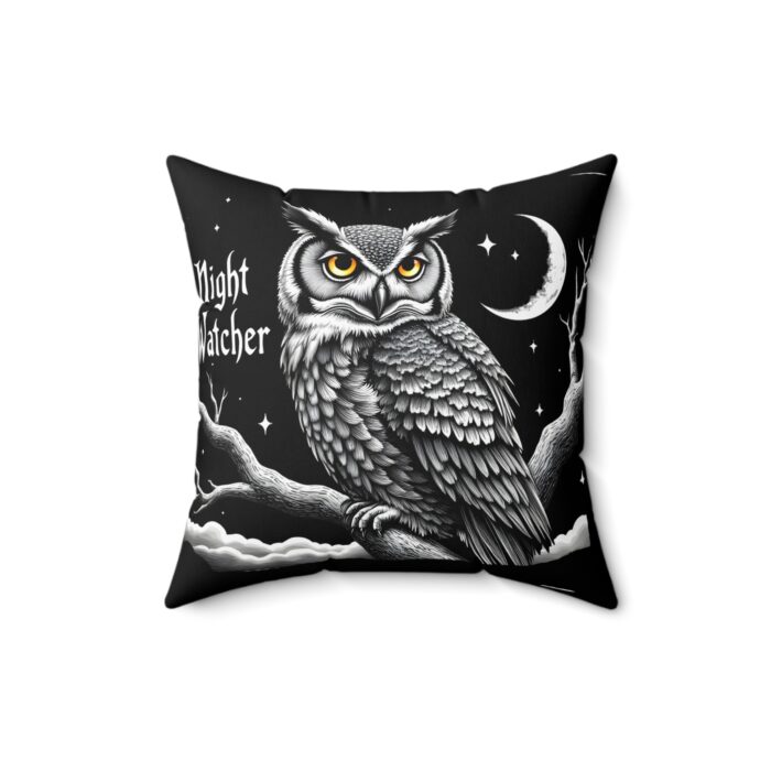 Night watcher Spun Polyester Square Pillow - Image 5