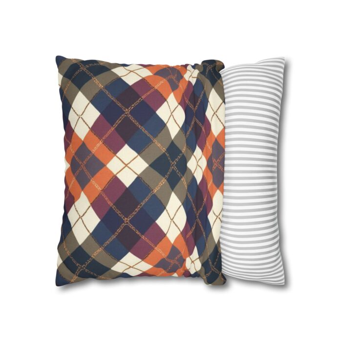 Warm Harvest Argyle Spun Polyester Square Pillowcase - Image 6