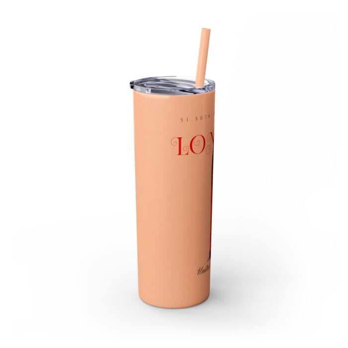 London Glitter Skinny Tumbler with Straw, 20oz - Image 2