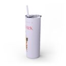 New York Glitter Skinny Tumbler with Straw, 20oz