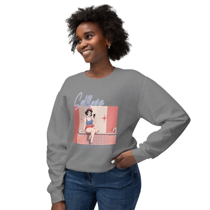 Make yourself a priority Unisex Lightweight Crewneck Sweatshirt - Image 7