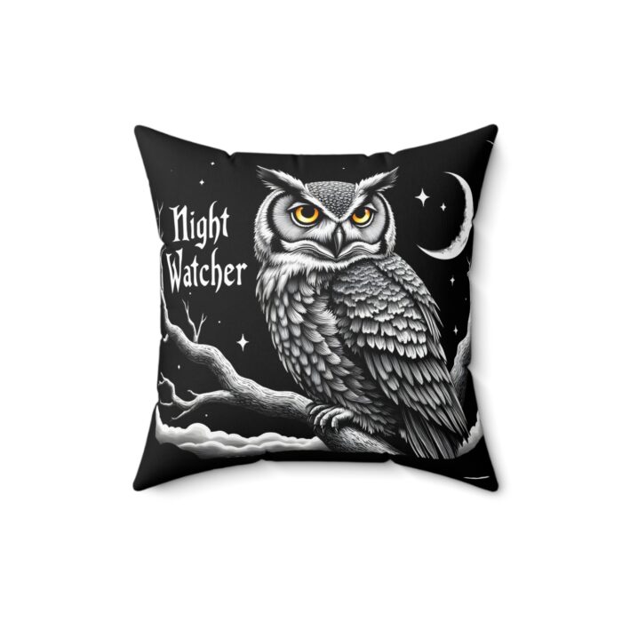 Night watcher Spun Polyester Square Pillow - Image 4
