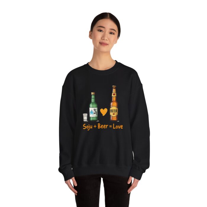 Soju + Beer = Love Unisex Heavy Blend™ Crewneck Sweatshirt - Image 8