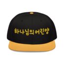The Pure Lamb Embroidered Snapback Cap - Korean Phrase Design