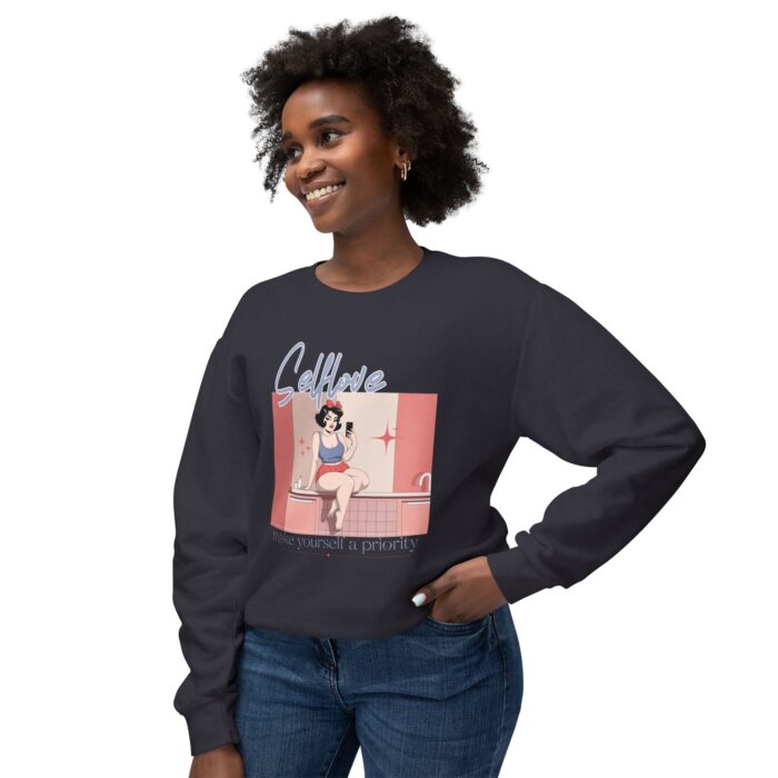 Make yourself a priority Unisex Lightweight Crewneck Sweatshirt - Image 15