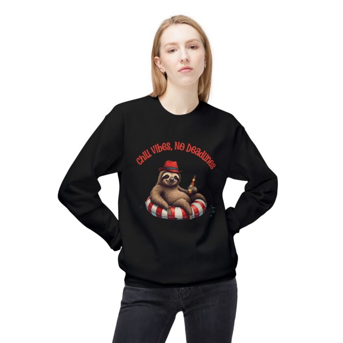 Chill vibes no deadline Unisex Midweight Softstyle Fleece Crewneck Sweatshirt - Image 7