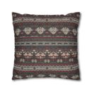 Nordic Knit Pattern Faux Suede Square Pillowcase