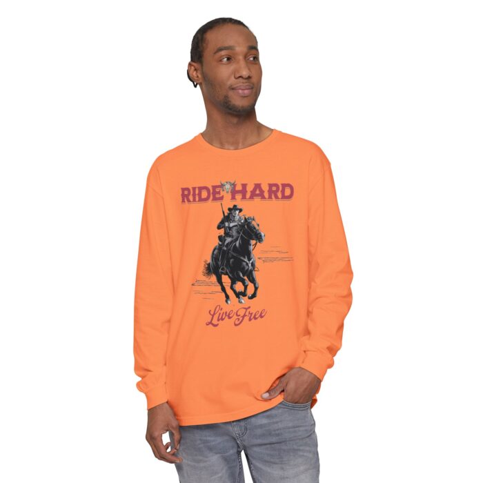 Ride hard Unisex Garment-dyed Long Sleeve T-Shirt - Image 3