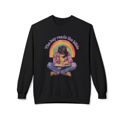 The boy reads the bible Unisex Midweight Softstyle Fleece Crewneck Sweatshirt