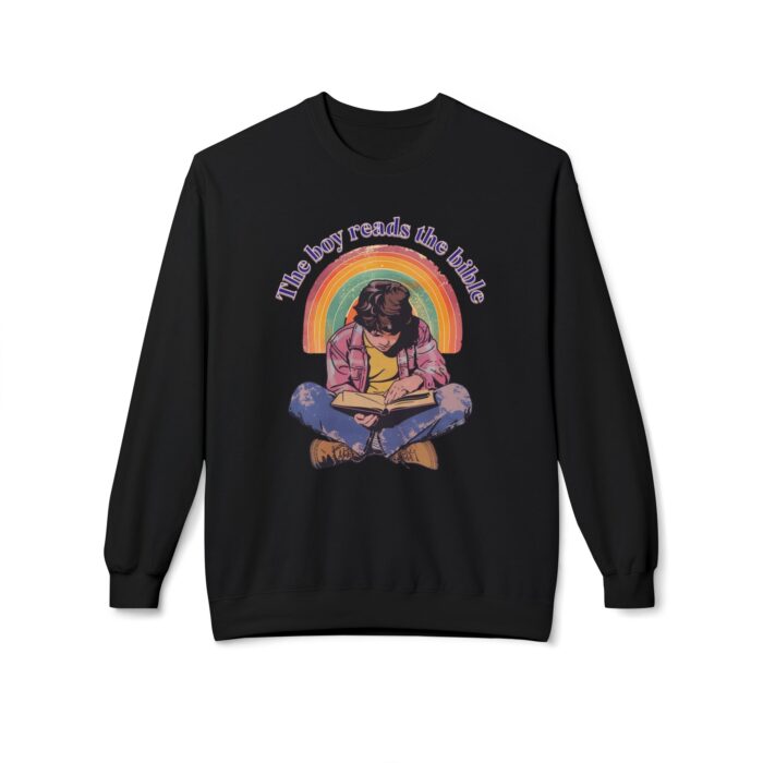 The boy reads the bible Unisex Midweight Softstyle Fleece Crewneck Sweatshirt