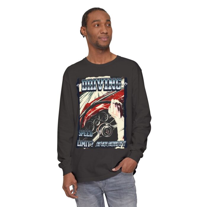 Driving Unisex Garment-dyed Long Sleeve T-Shirt - Image 11
