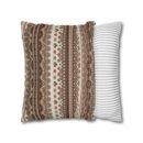 Warm Nordic Knit  Faux Suede Square Pillowcase