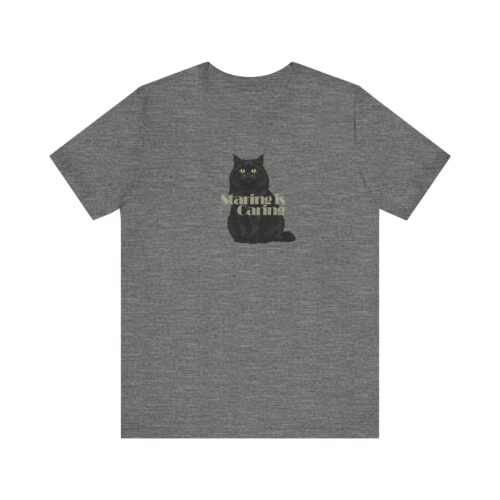 "meta_description": "Discover the 'Stairing is caring' Unisex Tee, your new favorite soft cotton shirt. Shop today!",