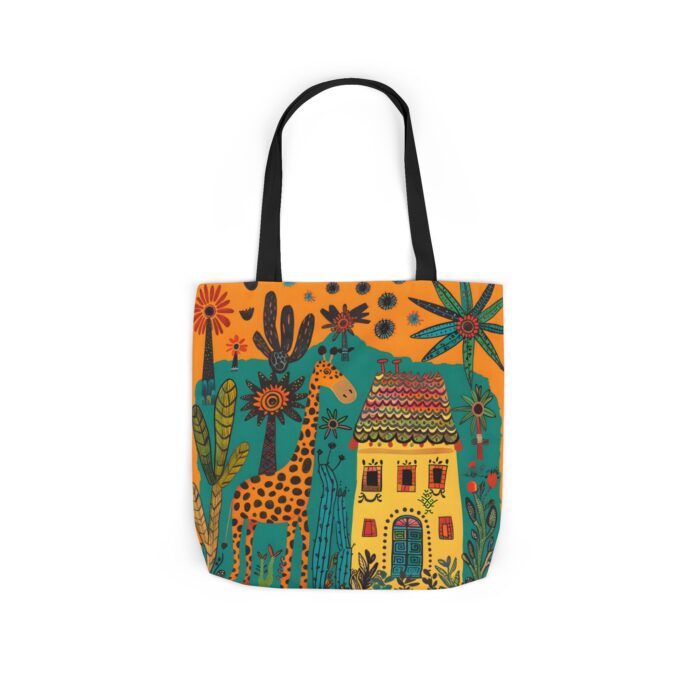 The giraffe that lives in my house Canvas Tote Bag, 5-Color Straps - Image 40