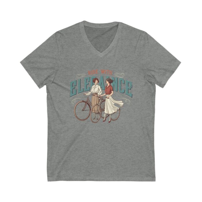 Ride with elegance Unisex Jersey Short Sleeve V-Neck Tee - Image 3