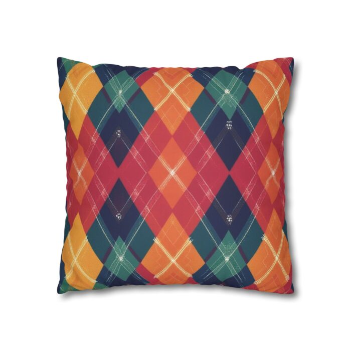 Festive Firelight Plaid Faux Suede Square Pillowcase - Image 7