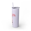 Paris Glitter Skinny Tumbler with Straw, 20oz