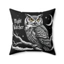 Night watcher Spun Polyester Square Pillow