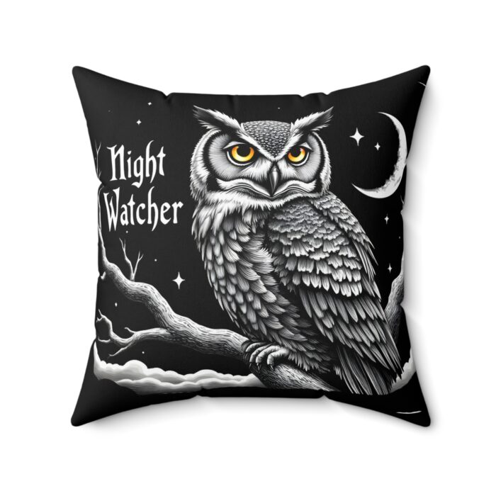 Night watcher Spun Polyester Square Pillow - Image 10